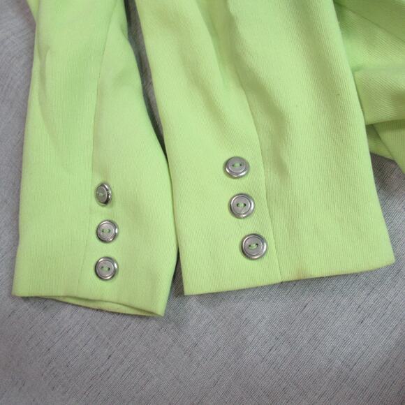 Vintage Gina Blazer Womens Size 12 Lime Green Jacket Retro 80s Made in England - Picture 8 of 14